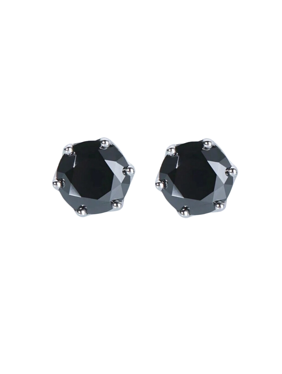 Fashionable 925 Sterling Silver Black Moissanite Earrings