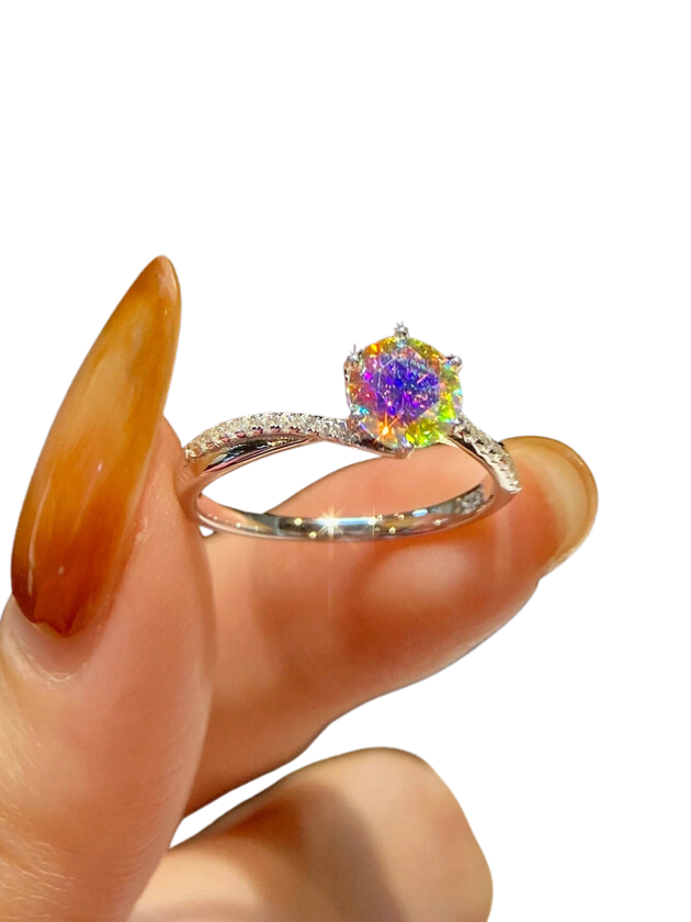 Luksuriøs Snoet Moissanit Ring | S925 Sterlingsølv Modesmykker