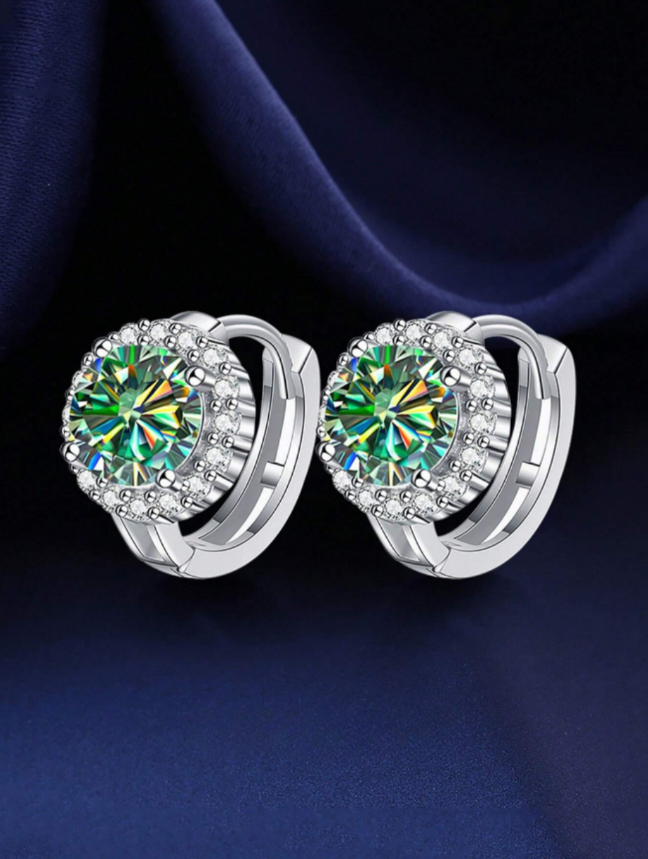 Emerald Elegance Moissanite Stud Earrings | Exquisite S925 Sterling Si