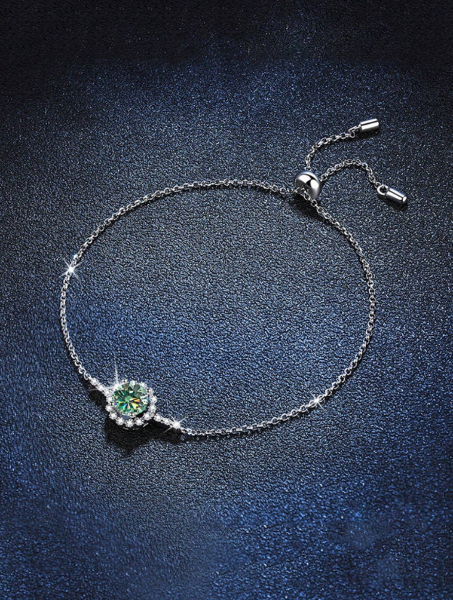Emerald Elegance Moissanite Bracelet | S925 Sterling Silver