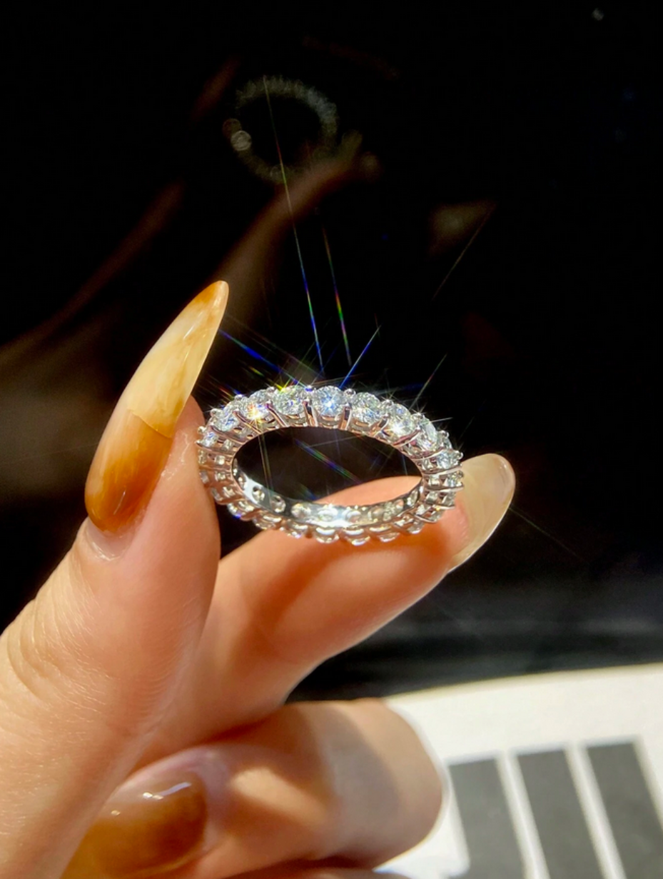 Moissanite Solitaire Ring | Glamorous S925 Sterling Silver