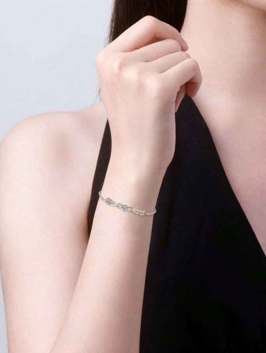 Drej Sløjfe Moissanite Armbånd | Elegant S925 Sterling Sølv