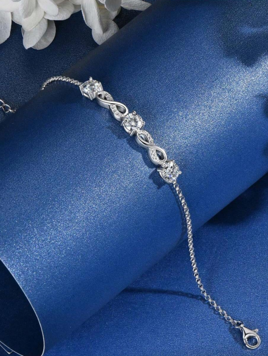Drej Sløjfe Moissanite Armbånd | Elegant S925 Sterling Sølv