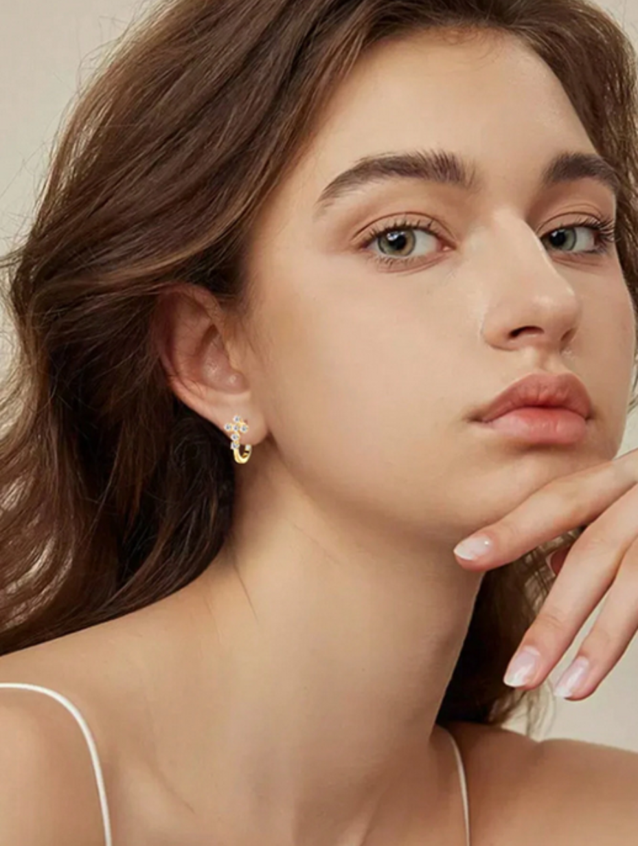 Eternal Cross Moissanite Earrings | 925 Sterling Silver