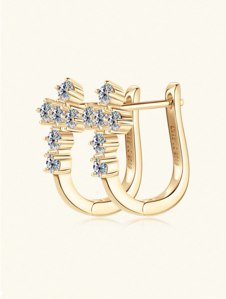 Eternal Cross Moissanite Earrings | 925 Sterling Silver