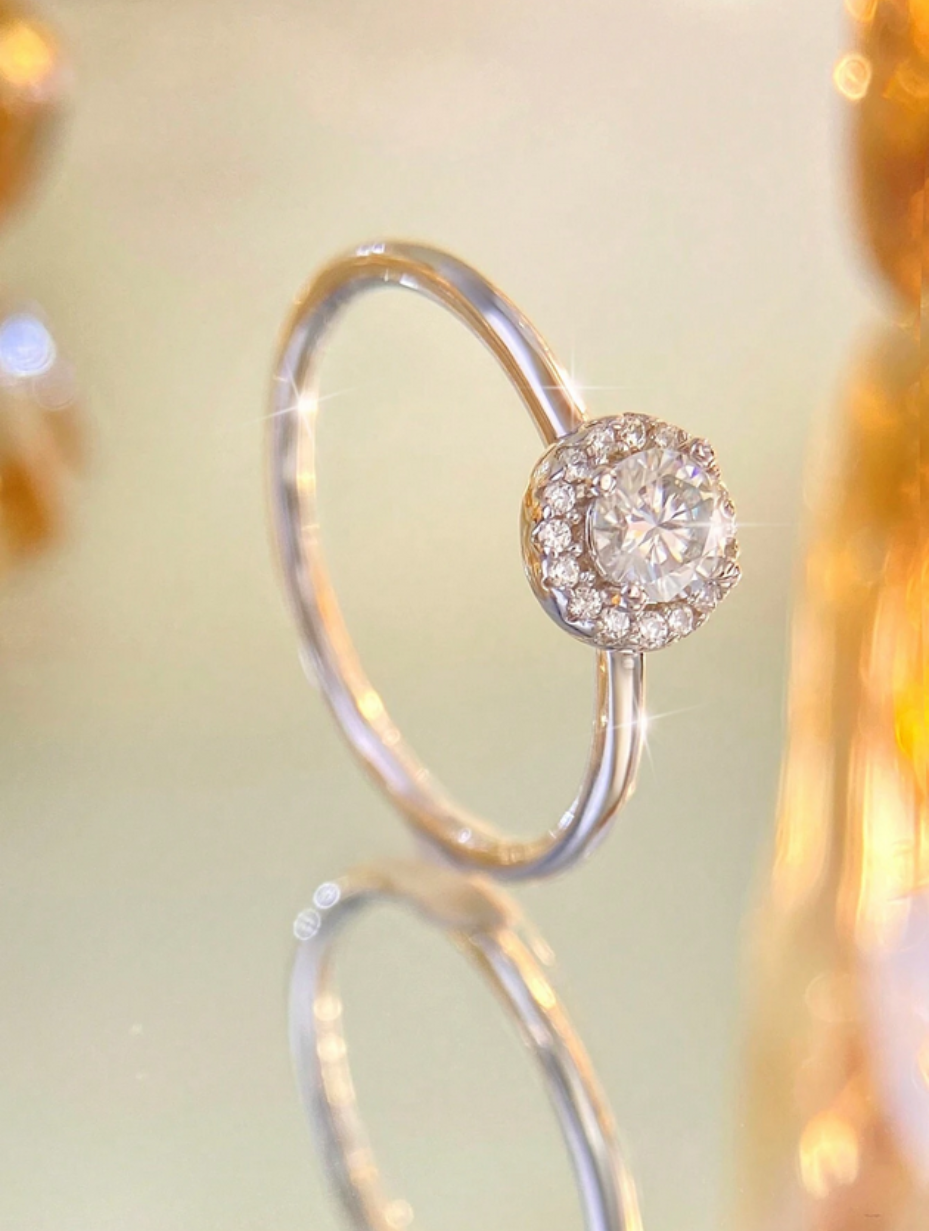 Udsøgt Moissanit Diamantring | 925 Sterling Sølv