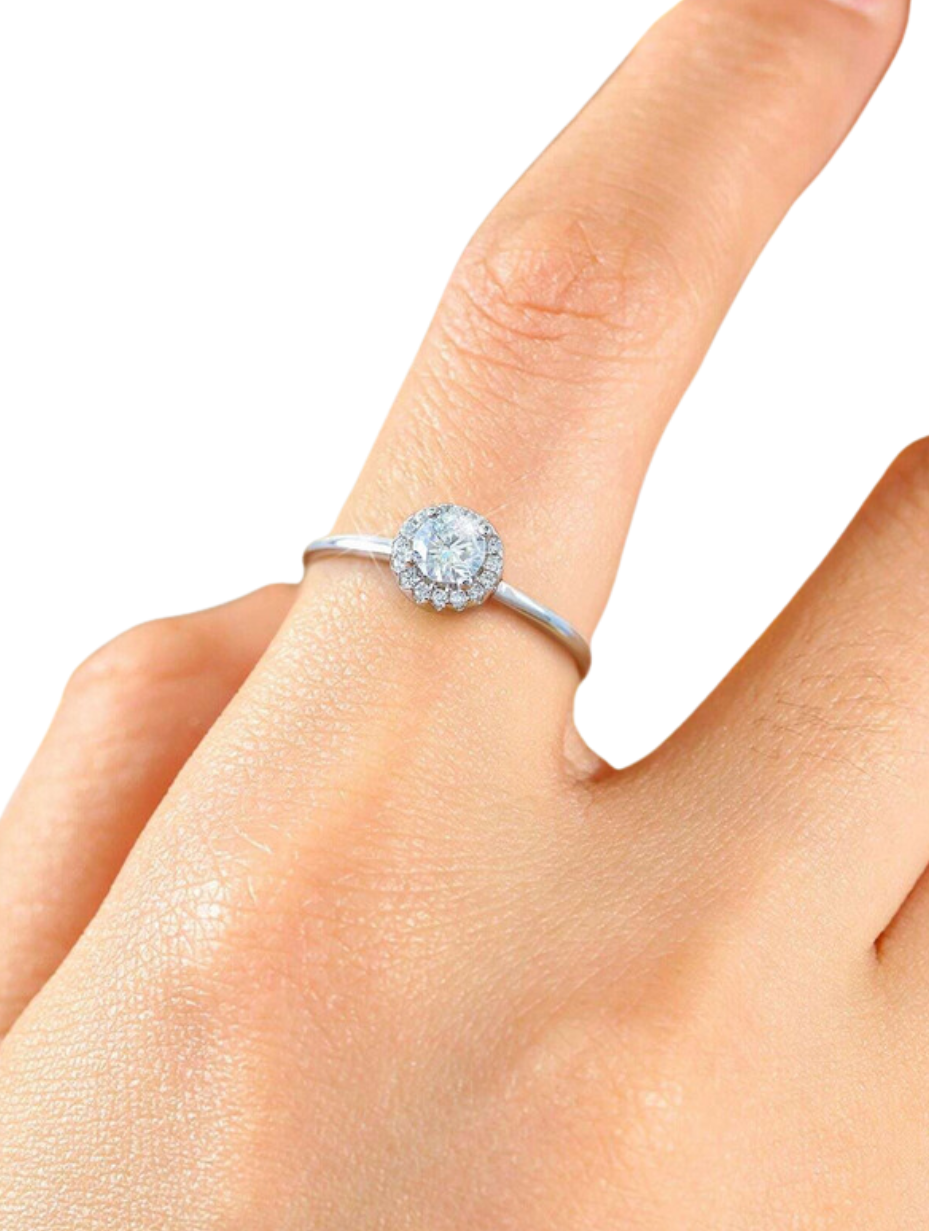Udsøgt Moissanit Diamantring | 925 Sterling Sølv