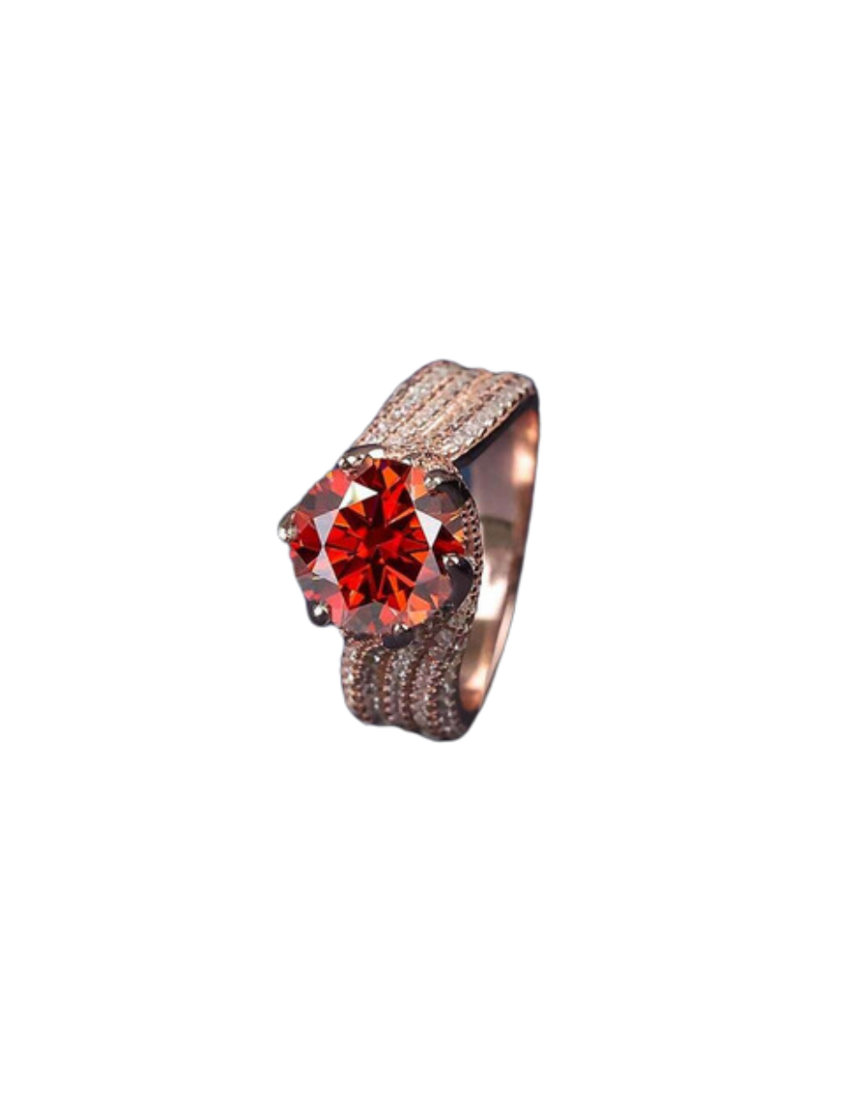 5-Claws Round Moissanite Ring – S925 Sterling Silver