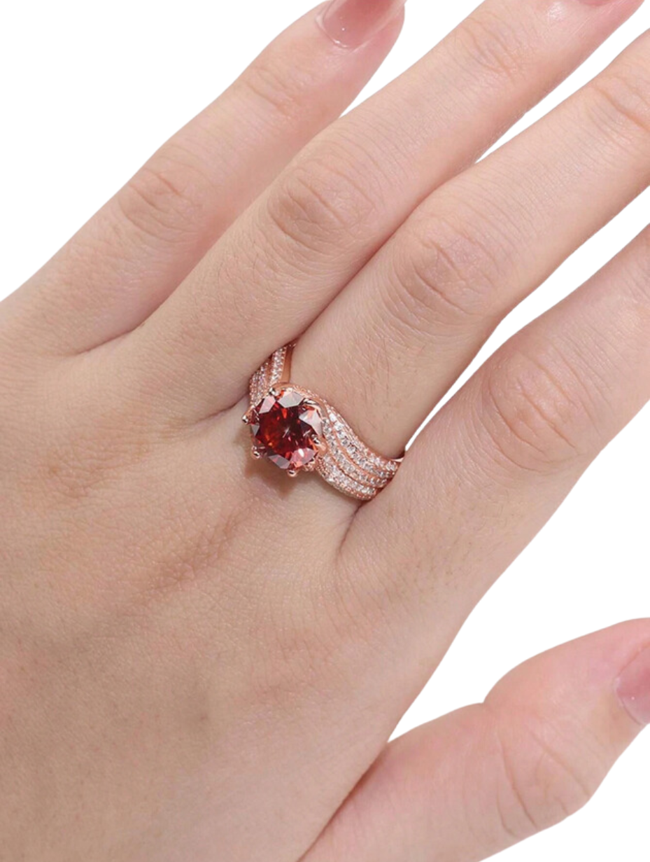 5-Claws Round Moissanite Ring – S925 Sterling Silver