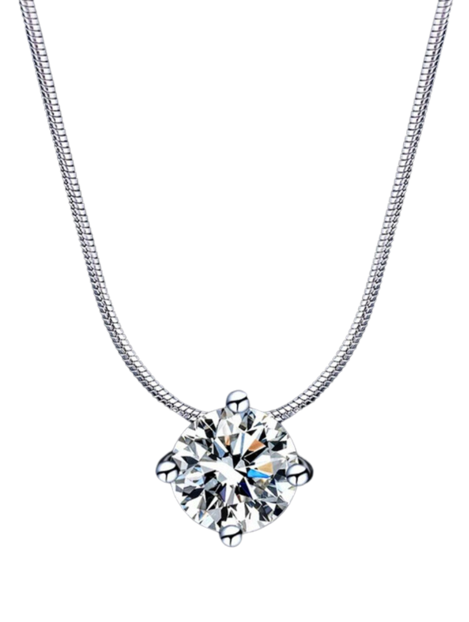 S925 Silver Moissanite Necklace | Fashionable Pendant