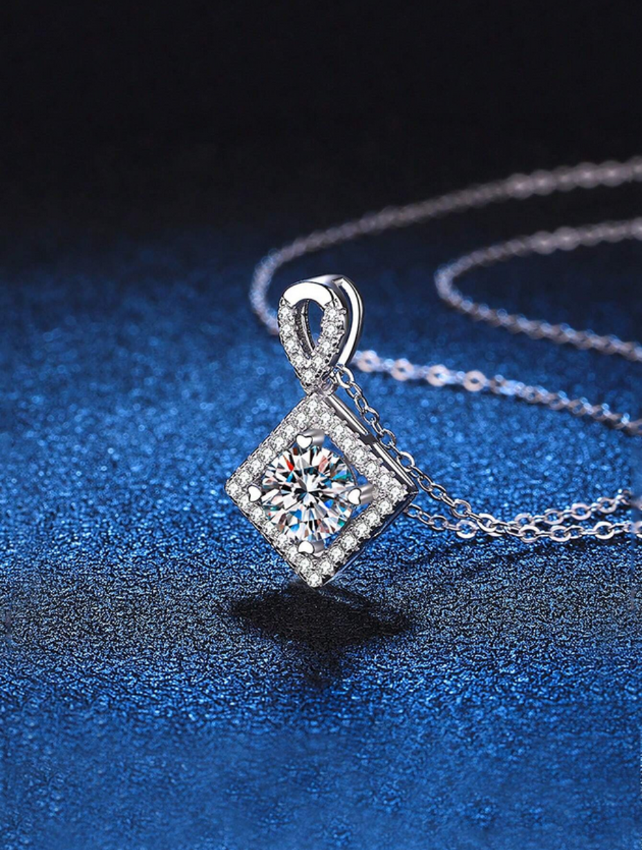 Silver Moissanite Necklace | Timeless Luxury