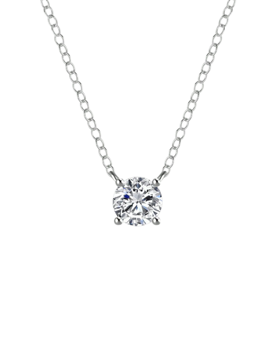 Classic Moissanite Pendant Necklace | 925 Sterling Silver