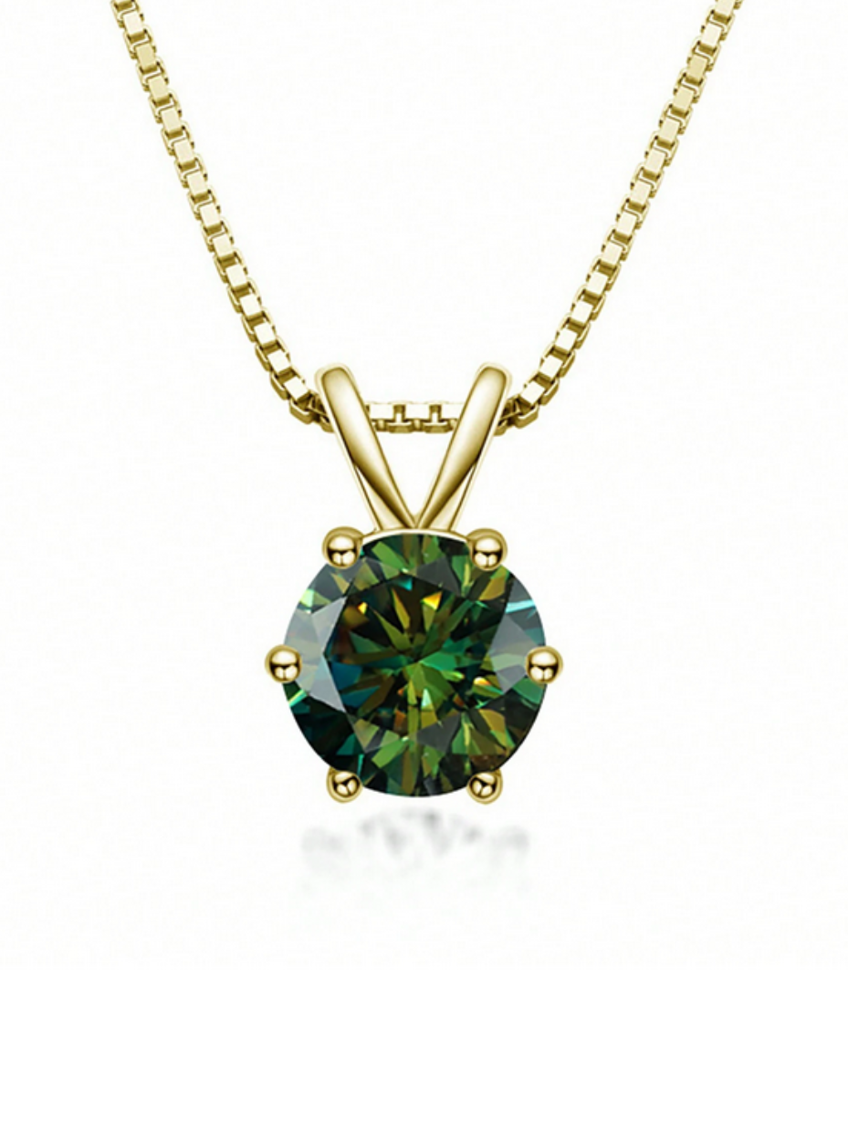 Lovely S925 Sterling Silver 6-Claw Moissanite Pendant Necklace