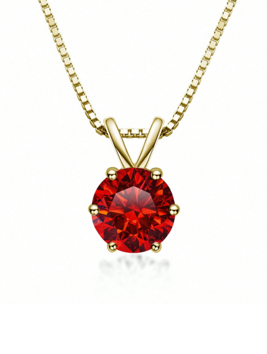Lovely S925 Sterling Silver 6-Claw Moissanite Pendant Necklace