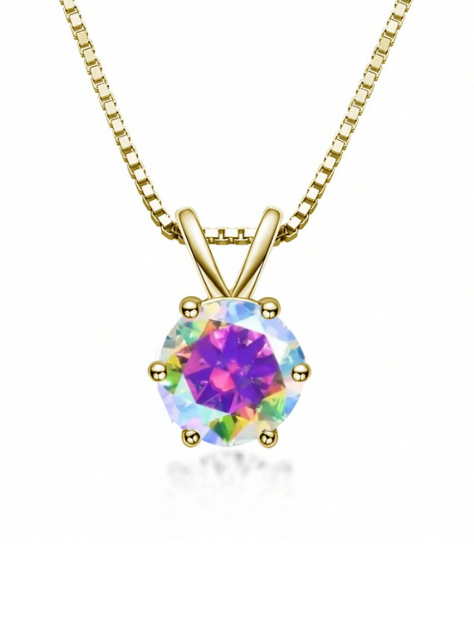 Lovely S925 Sterling Silver 6-Claw Moissanite Pendant Necklace
