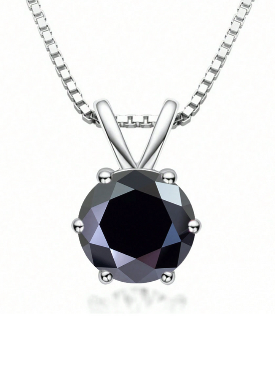 Lovely S925 Sterling Silver 6-Claw Moissanite Pendant Necklace