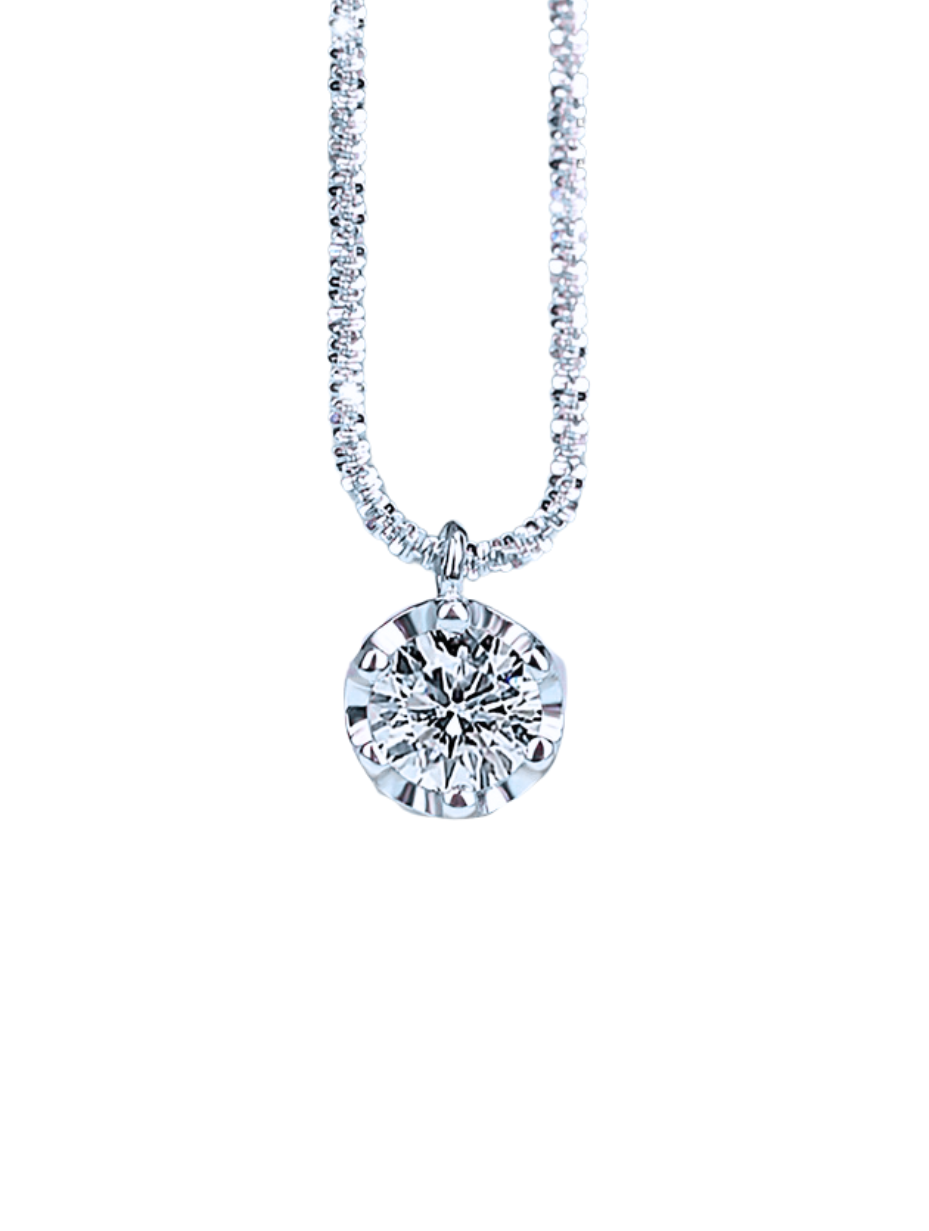 925 Sølv Moissanite Vedhæng Halskæde | Skinnende & Elegant Smykke