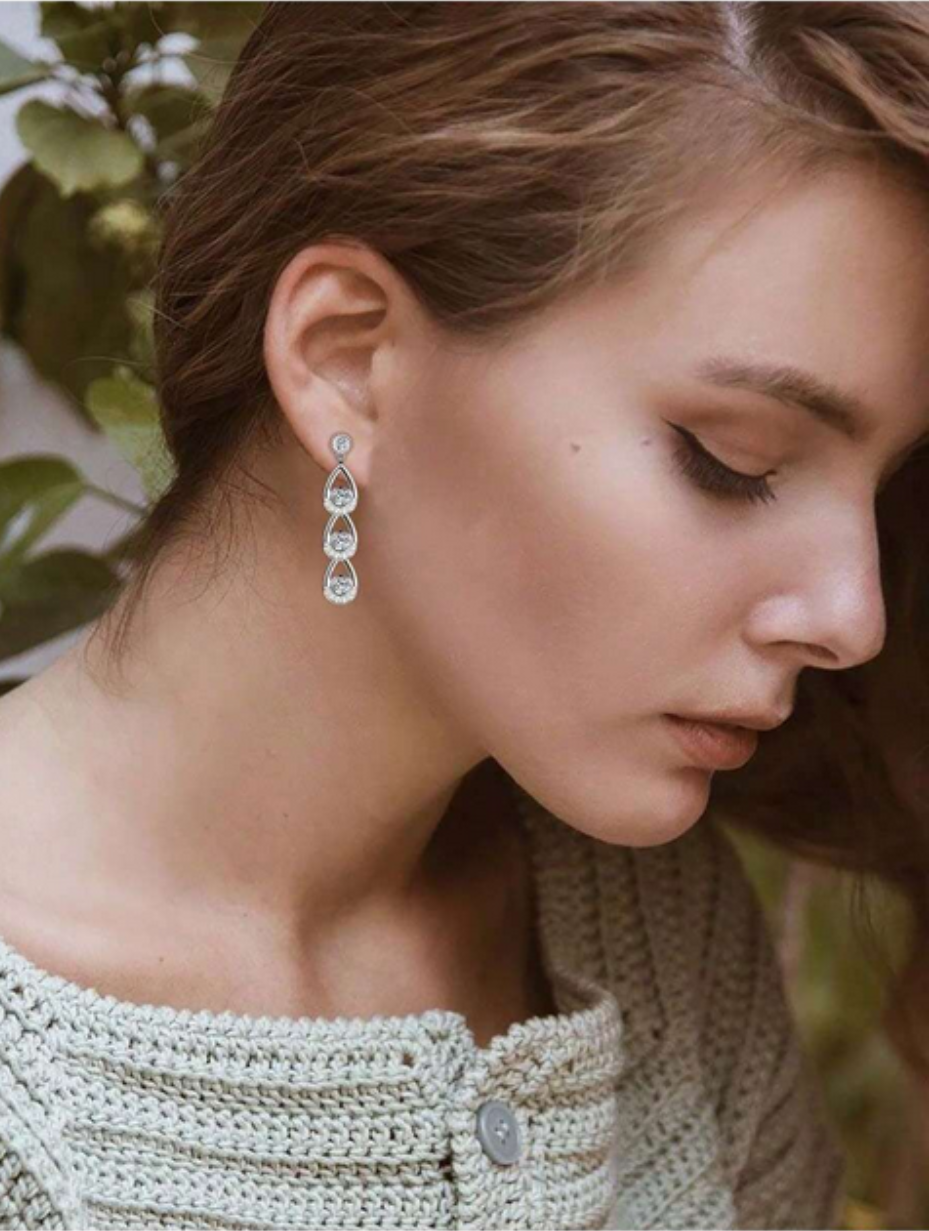 S925 Moissanite Water Drop Earrings | Elegant Design