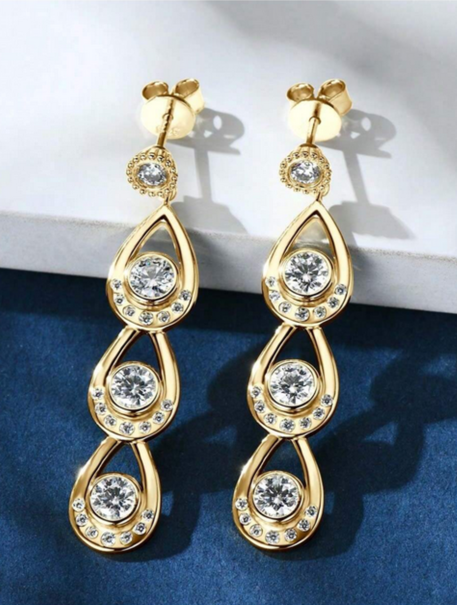 S925 Moissanite Water Drop Earrings | Elegant Design
