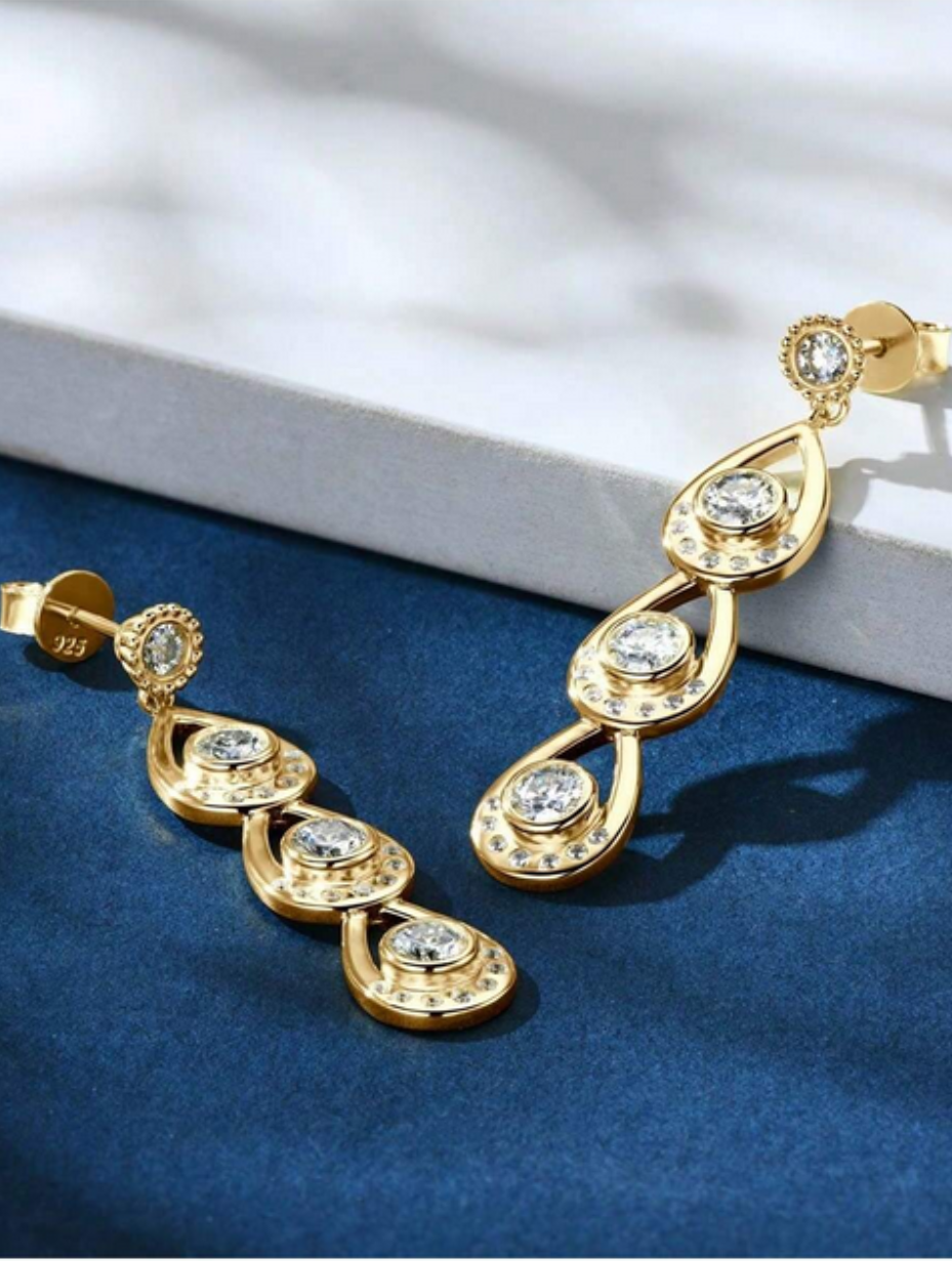 S925 Moissanite Water Drop Earrings | Elegant Design