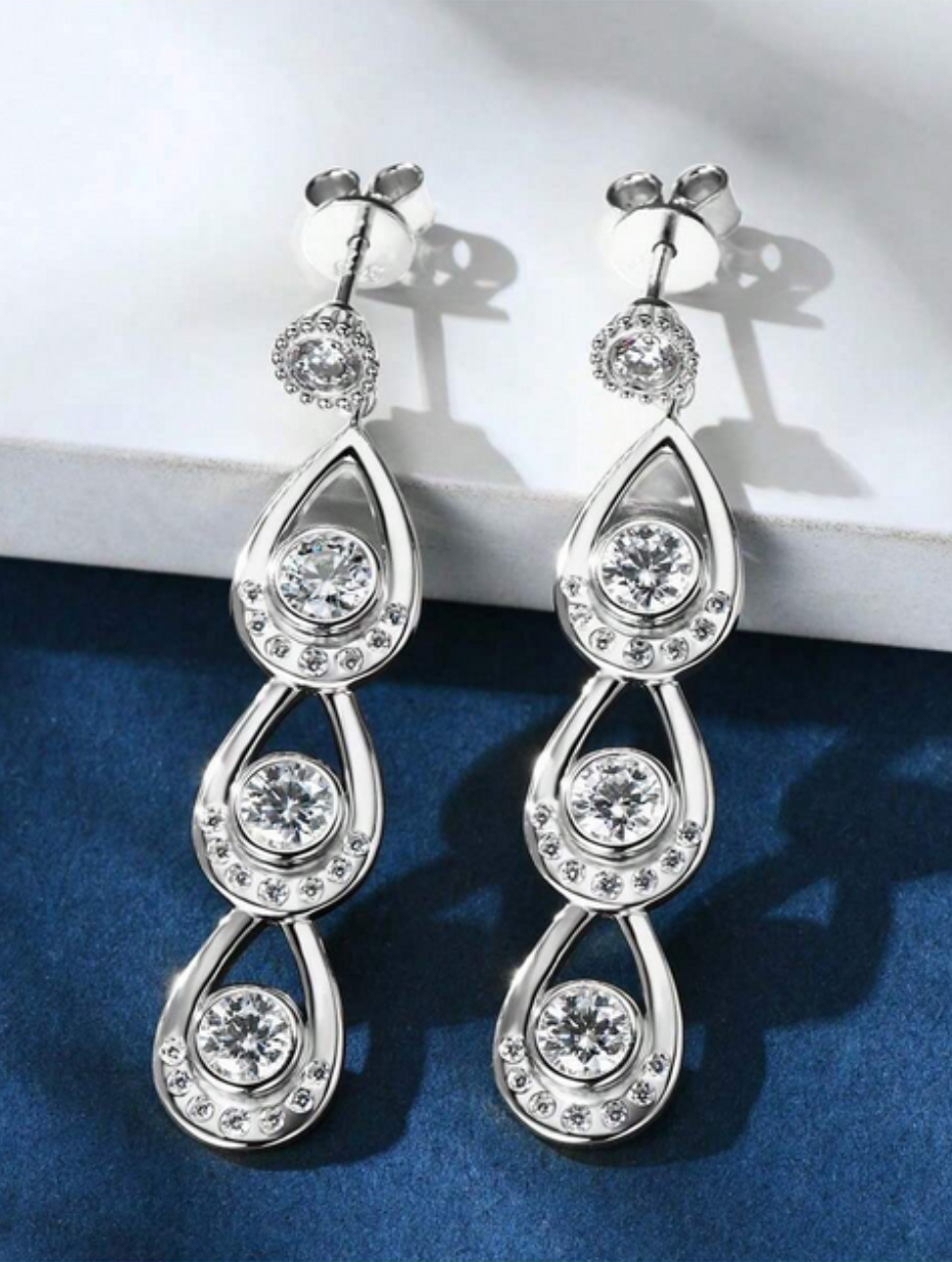 S925 Moissanite Water Drop Earrings | Elegant Design