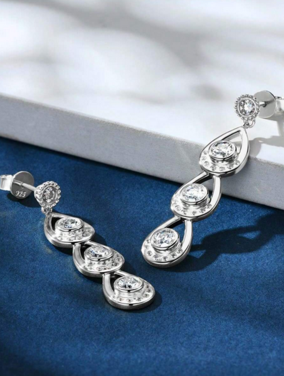 S925 Moissanite Water Drop Earrings | Elegant Design