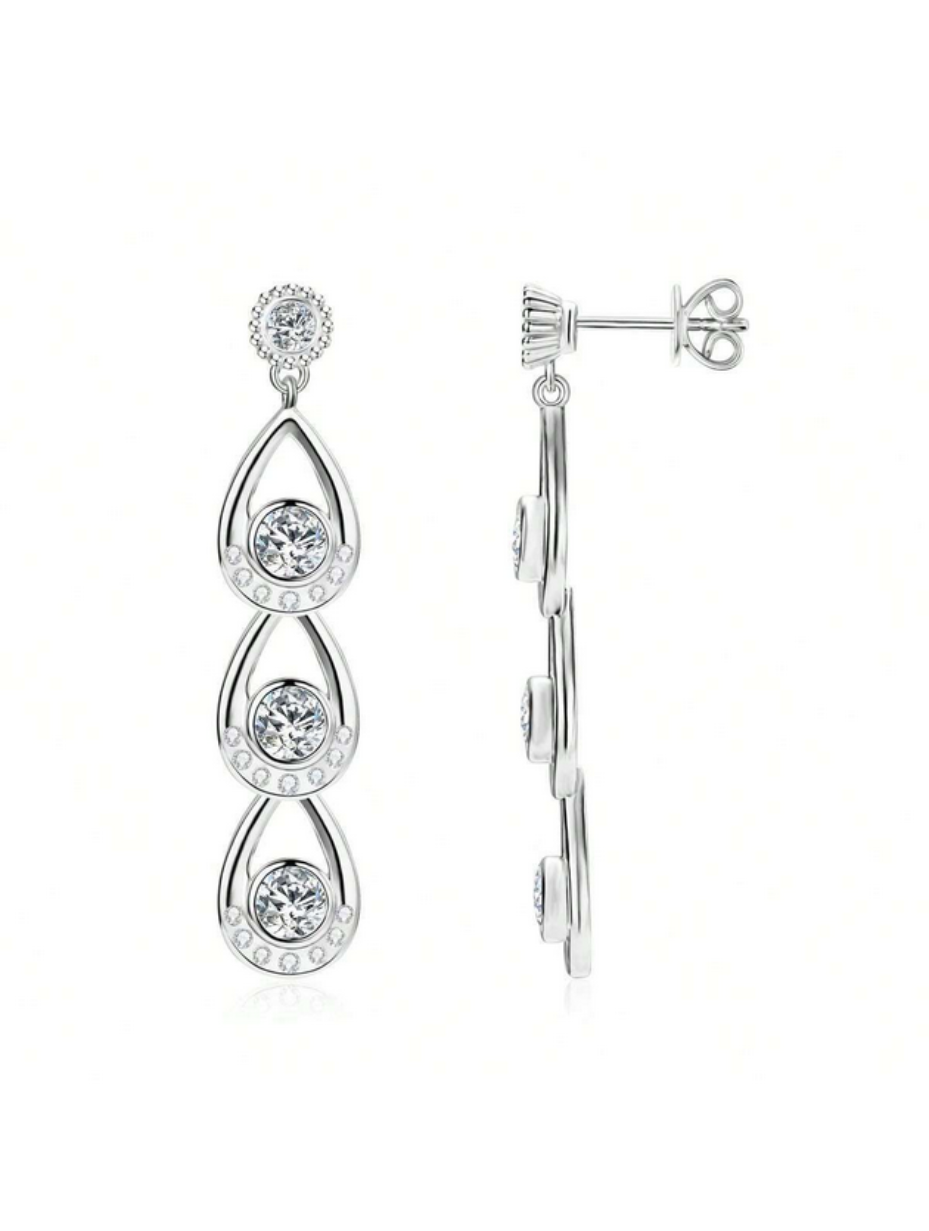 S925 Moissanite Water Drop Earrings | Elegant Design