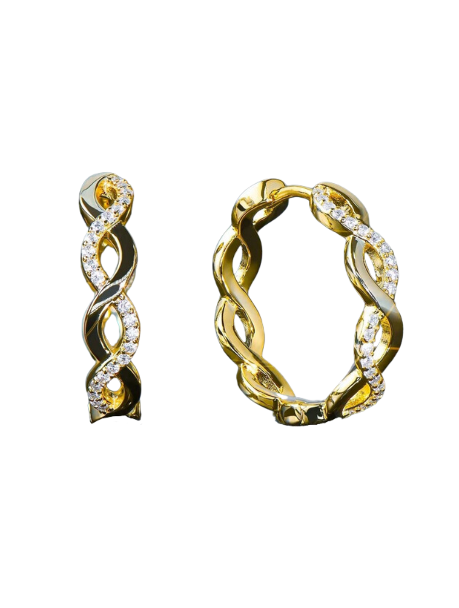 Moissanit Twist Hoop Øreringe | 925 Sterling Sølv