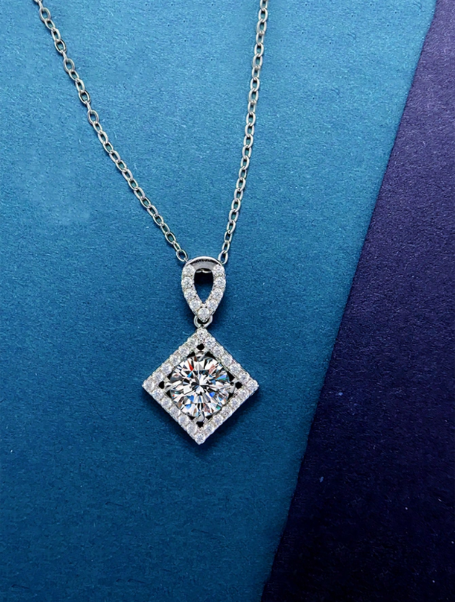 Moissanite Necklace | Sterling Silver