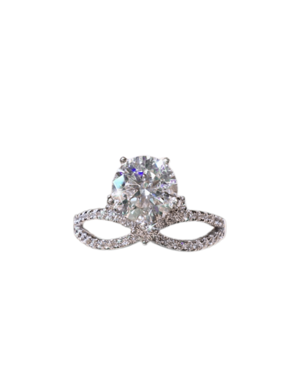 Moissanit Crossover Ring | 925 Sterling Sølv