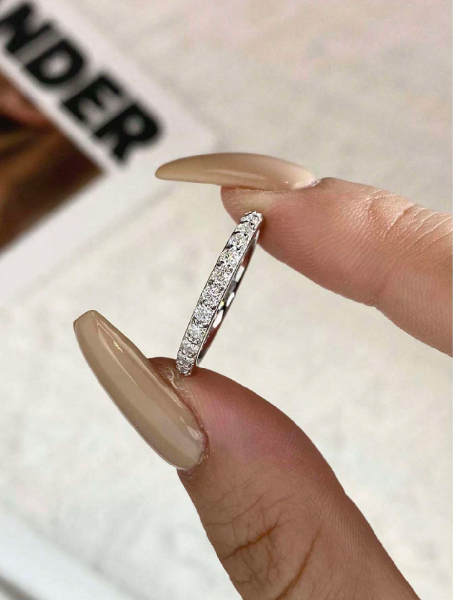Moissanite Solitaire Ring | Stabelbar S925 Sterling Sølv