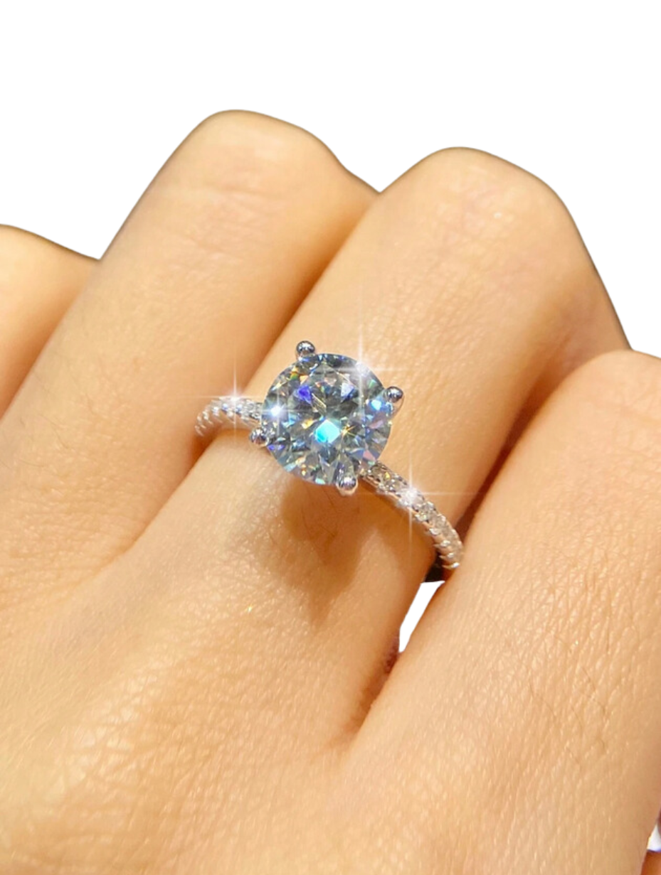 Brilliant Moissanit Ring | S925 Sterling Sølv