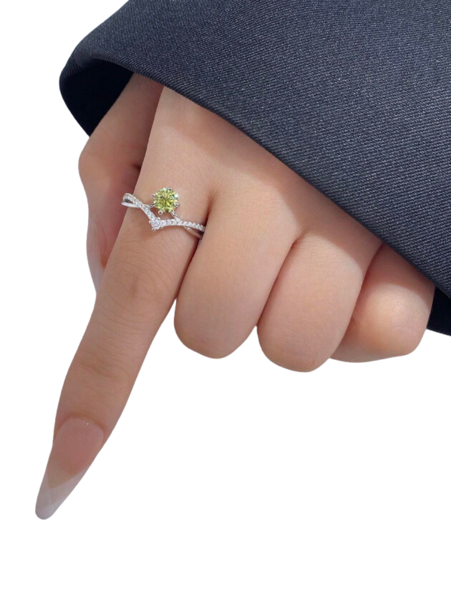 Rund Moissanit Løftering | S925 Sterling Sølv