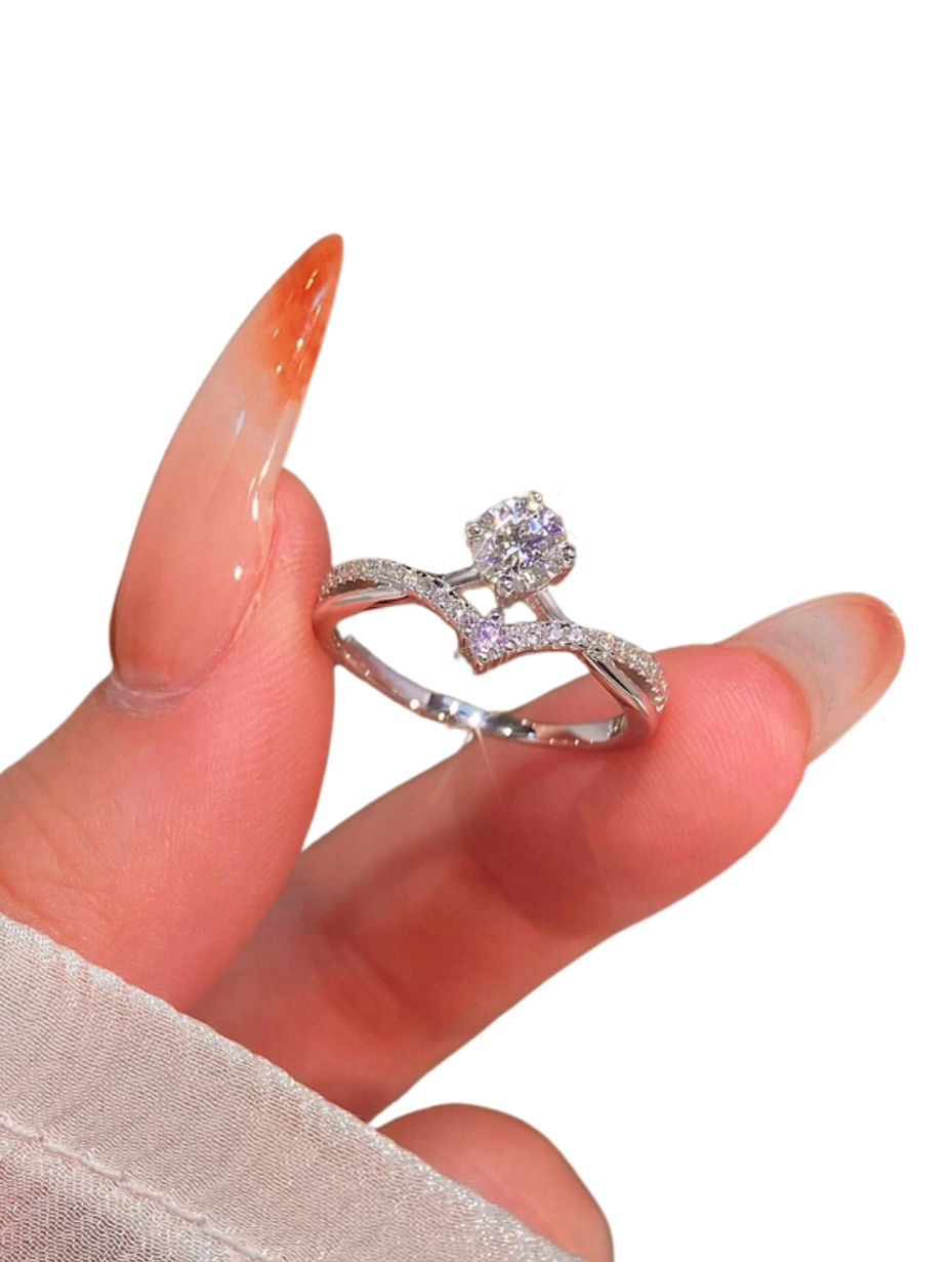 Rund Moissanit Løftering | S925 Sterling Sølv