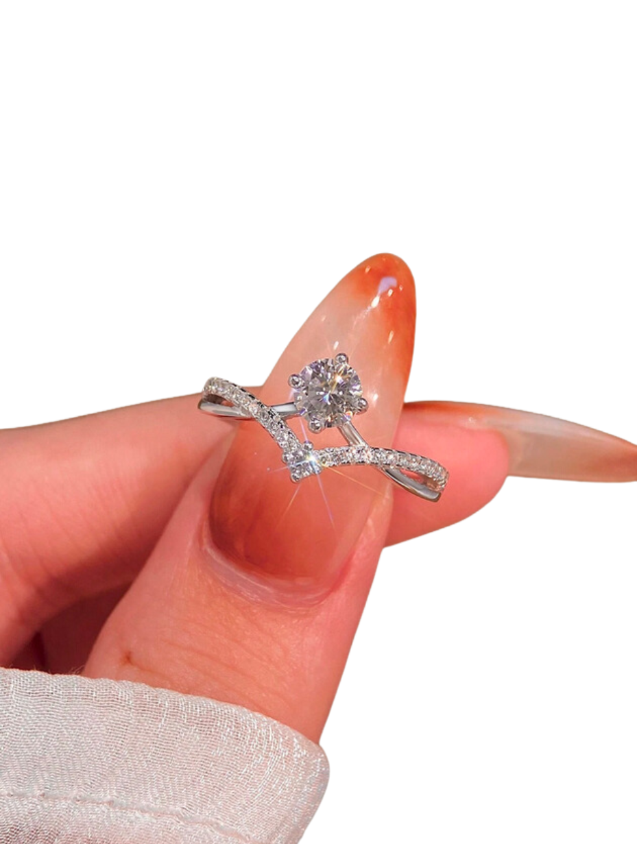 Rund Moissanit Løftering | S925 Sterling Sølv