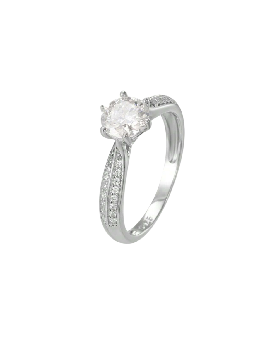 S925 Sterling Sølv 1kt Lab-dyrket Moissanite Ring | D Farve Halo Ring