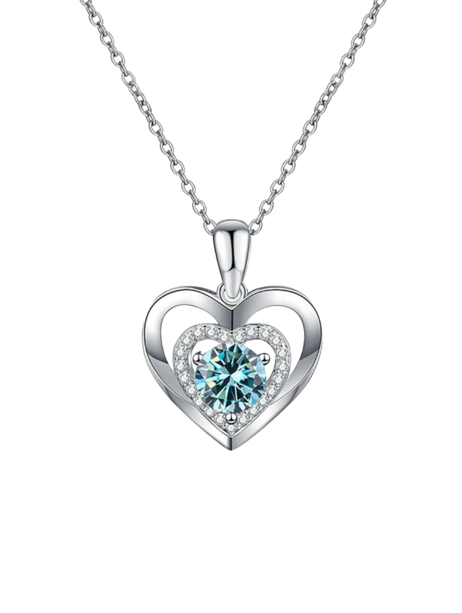 Moissanite Necklace With Heart Pendant | S925 Sterling Silver