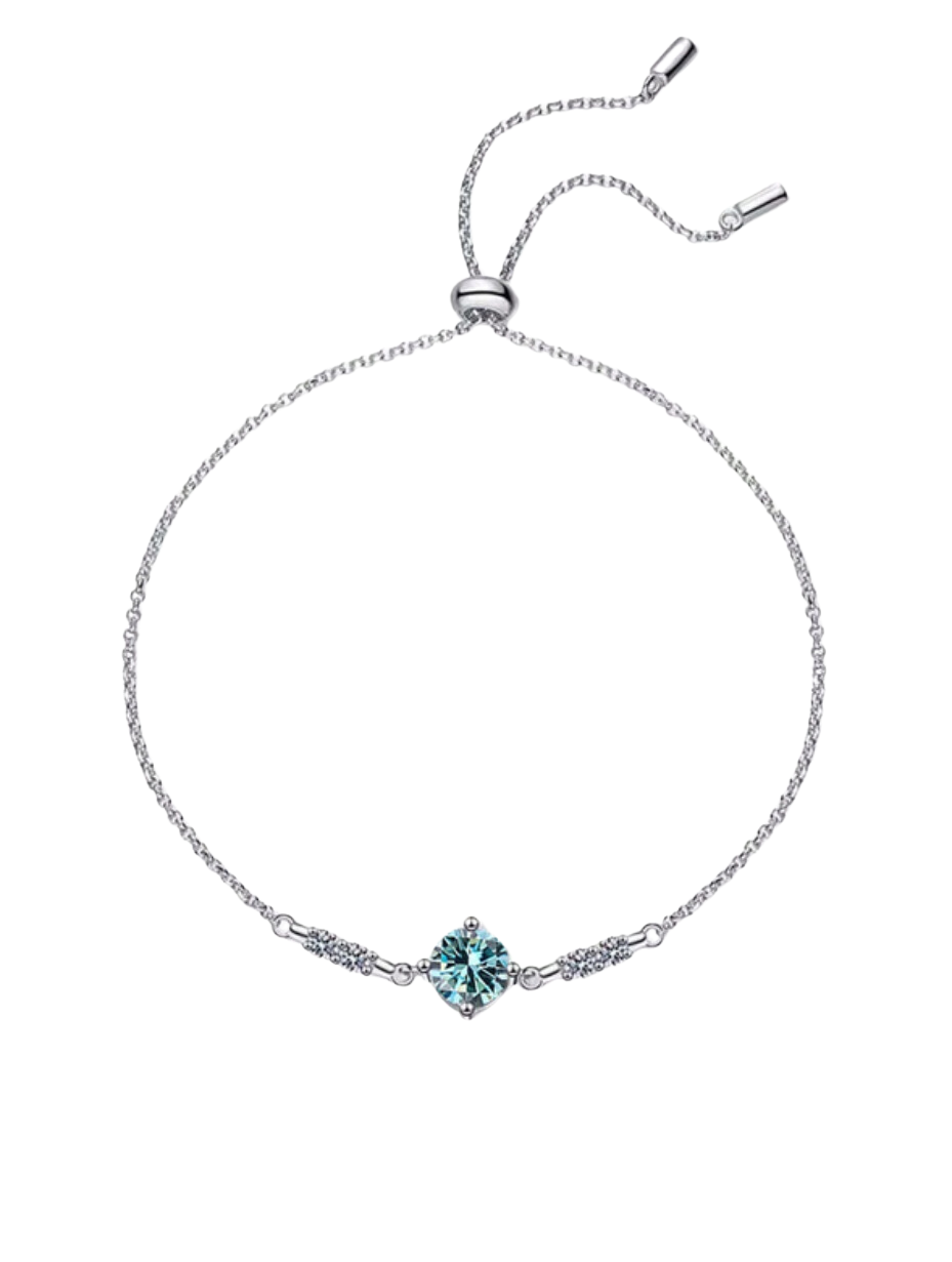 Aqua Elegance Armbånd | Blå Moissanit S925 Sterlingsølv