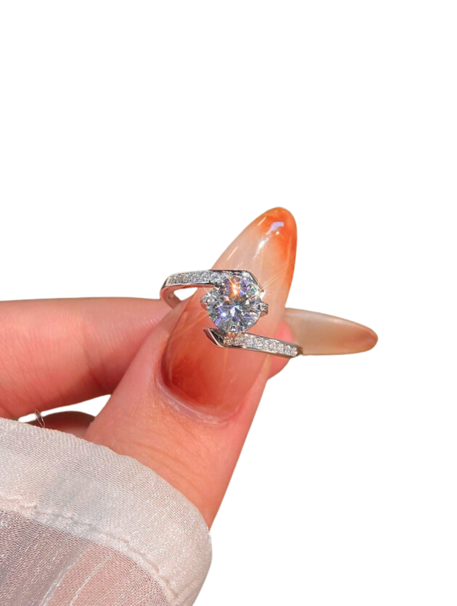 Newsoul Elegant Moissanit Ring | 100% Ægte Brillant Slibning