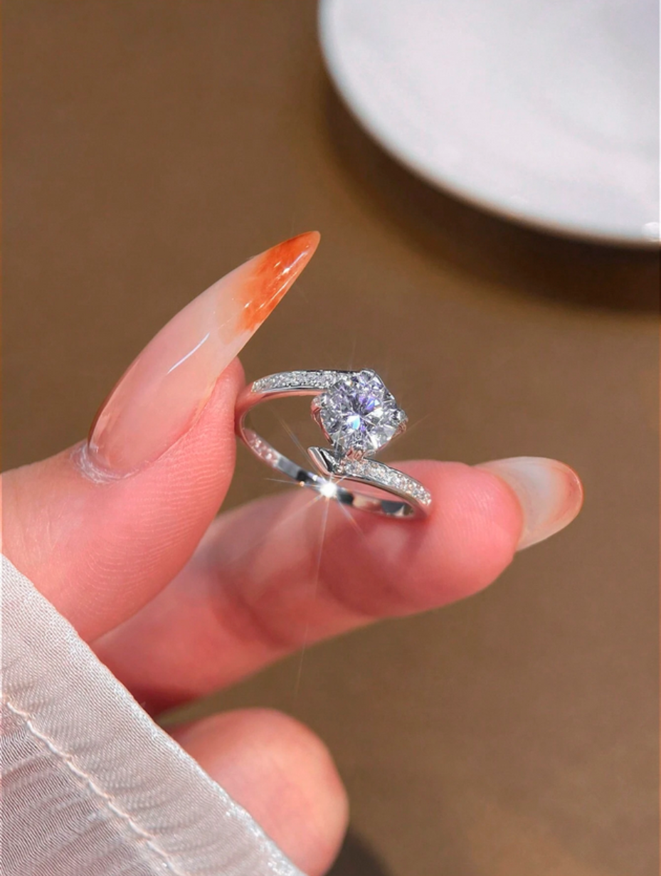 Newsoul Elegant Moissanit Ring | 100% Ægte Brillant Slibning