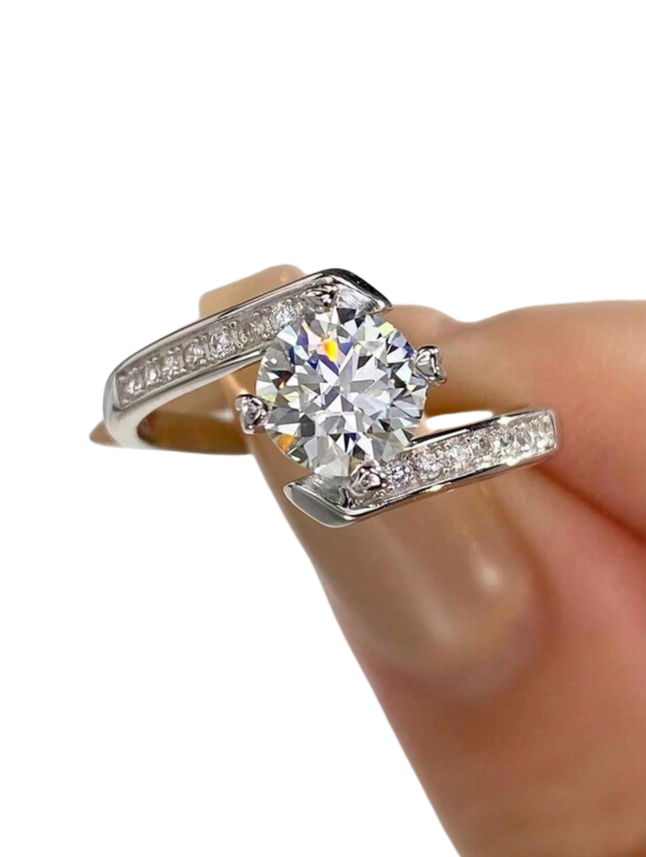 Newsoul Elegant Moissanit Ring | 100% Ægte Brillant Slibning