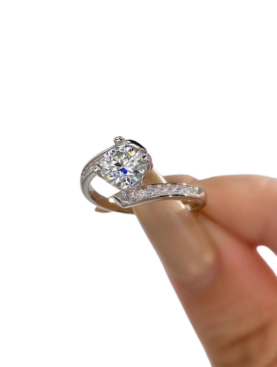 Newsoul Elegant Moissanit Ring | 100% Ægte Brillant Slibning