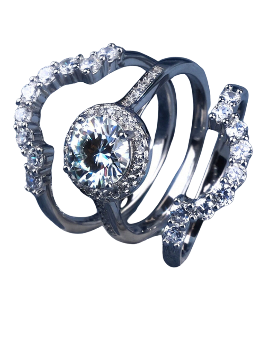 Rund Bohemsk Moissanitring – Elegant og Stilfuld