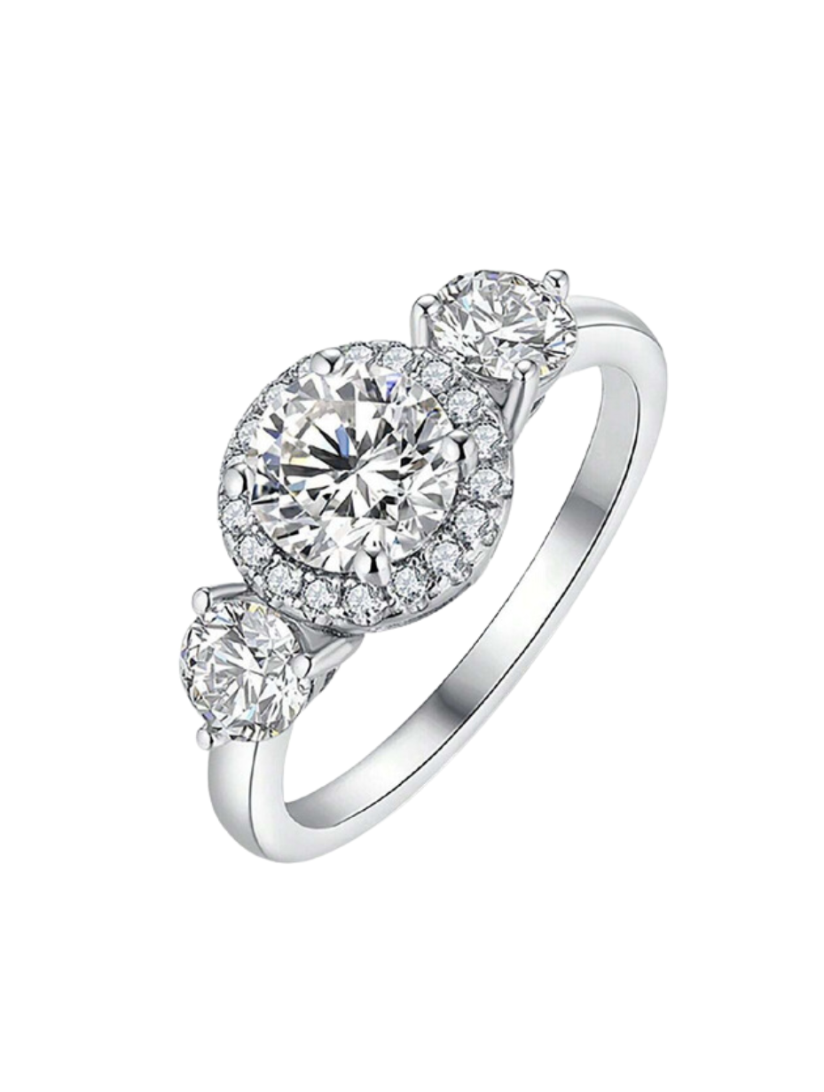 Mousserende Moissanit Ring – S925 Luksus