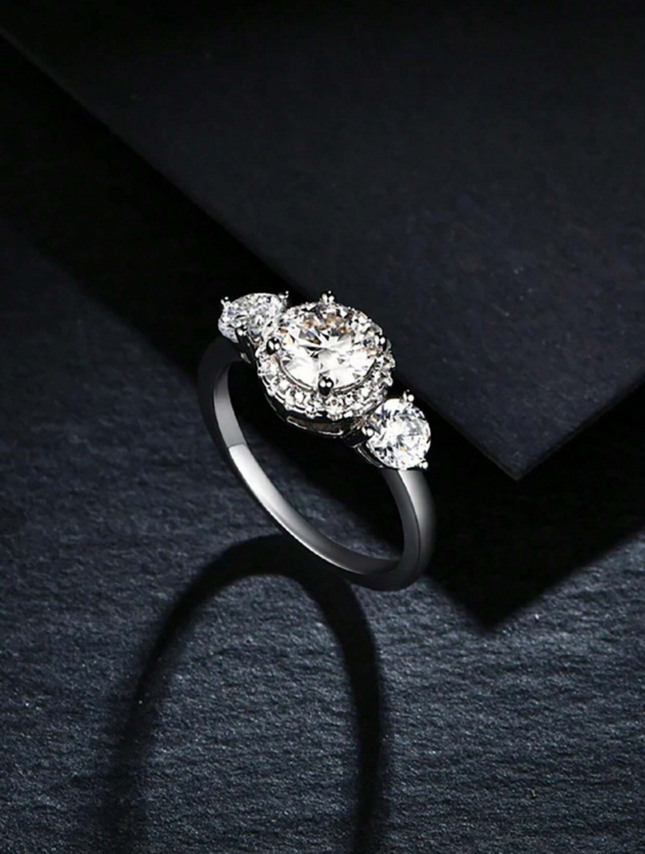 Mousserende Moissanit Ring – S925 Luksus