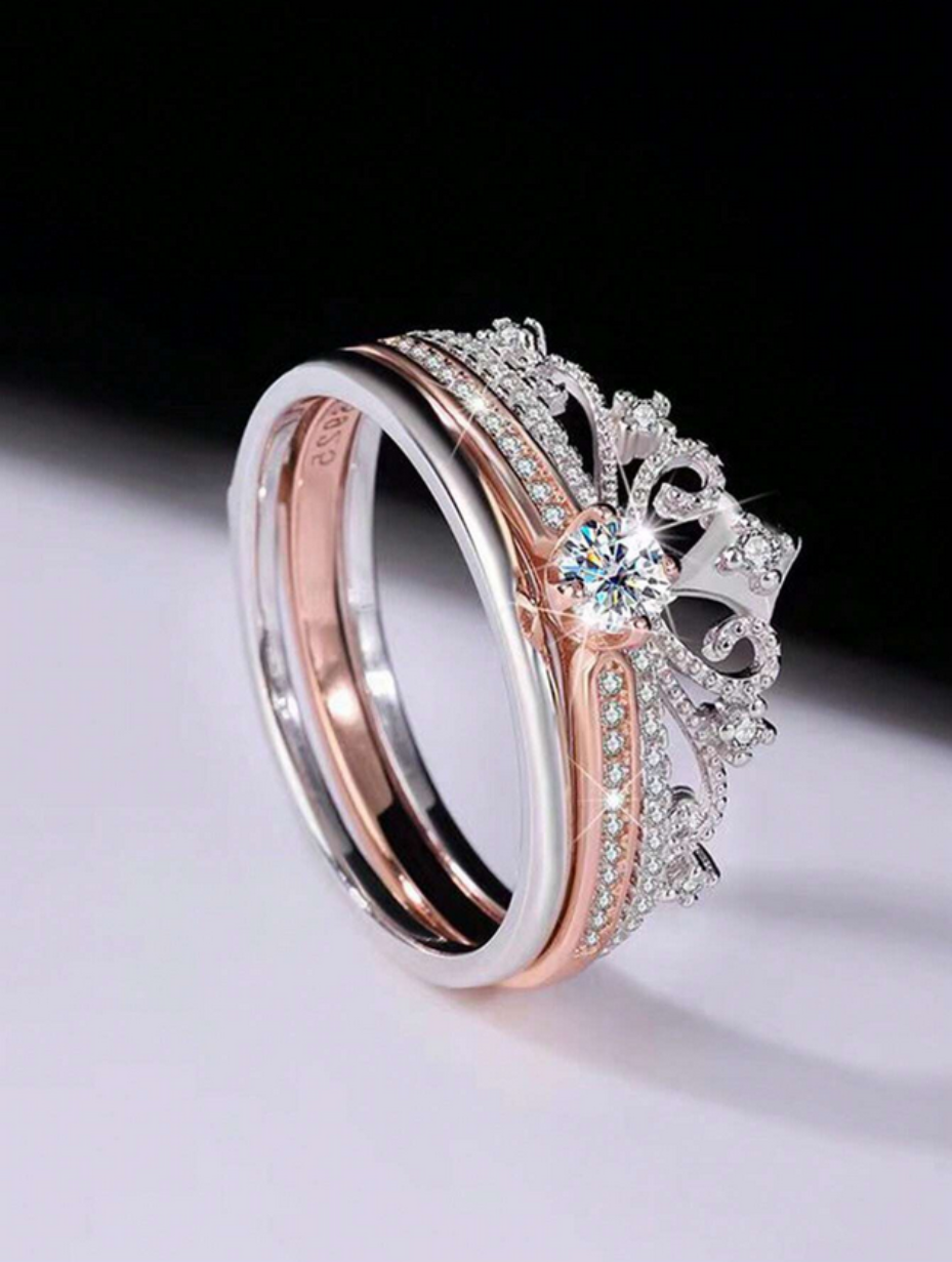 Kronprinsesse Moissanit Ringsæt – Luksusstil