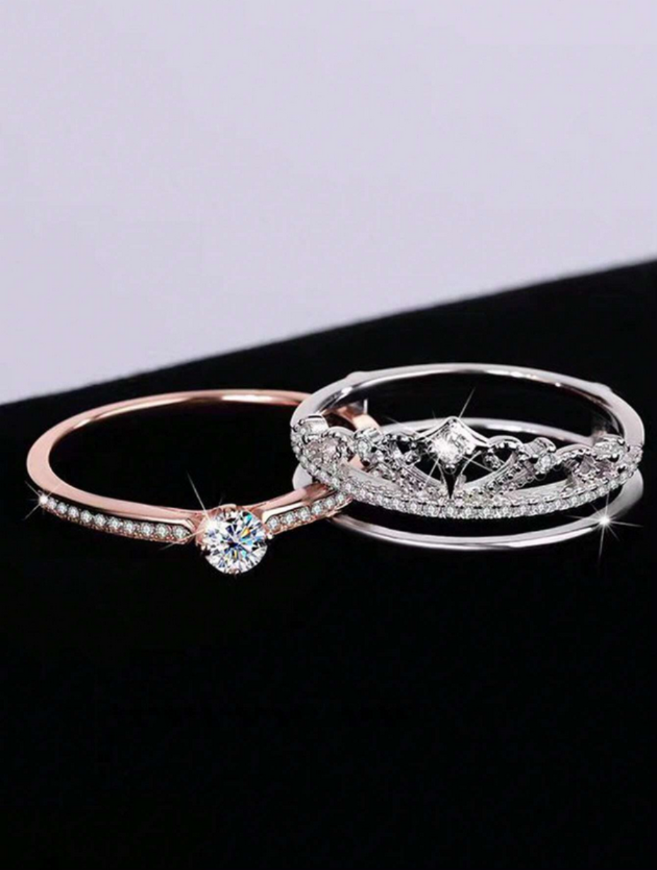 Kronprinsesse Moissanit Ringsæt – Luksusstil
