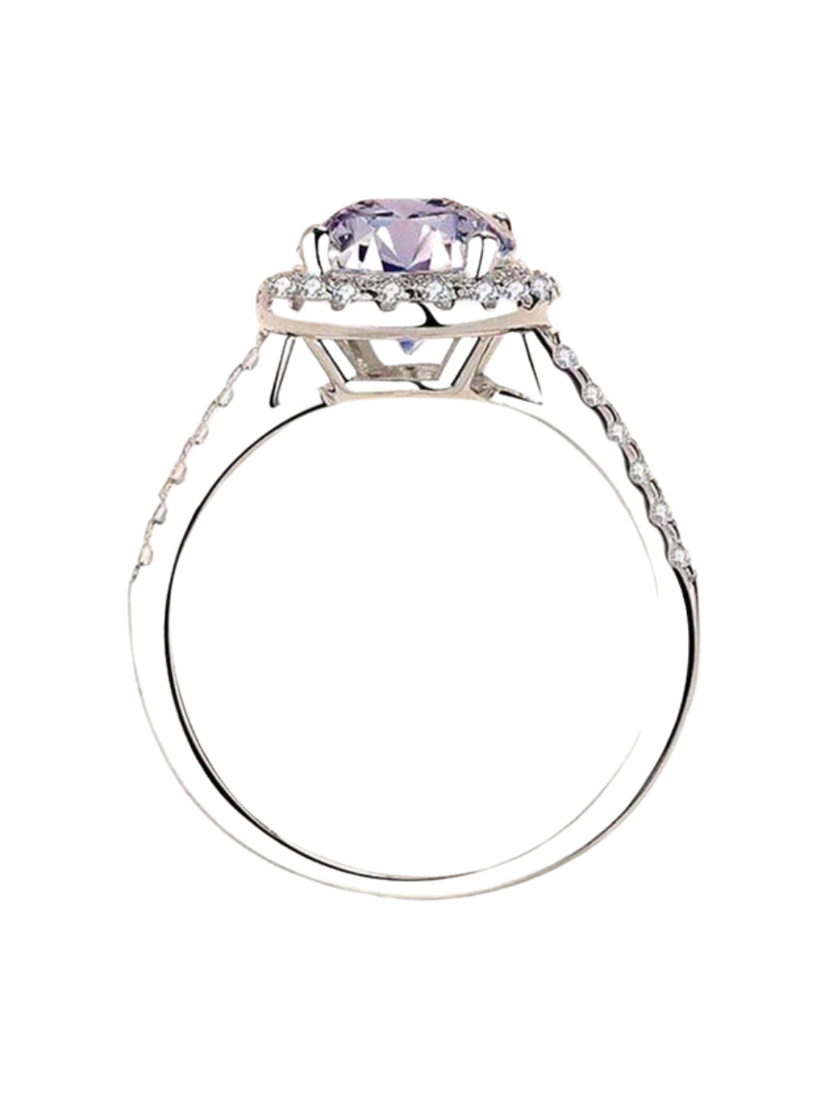 Moissanit Oval Slebet Ring | 925 Sterling Sølv