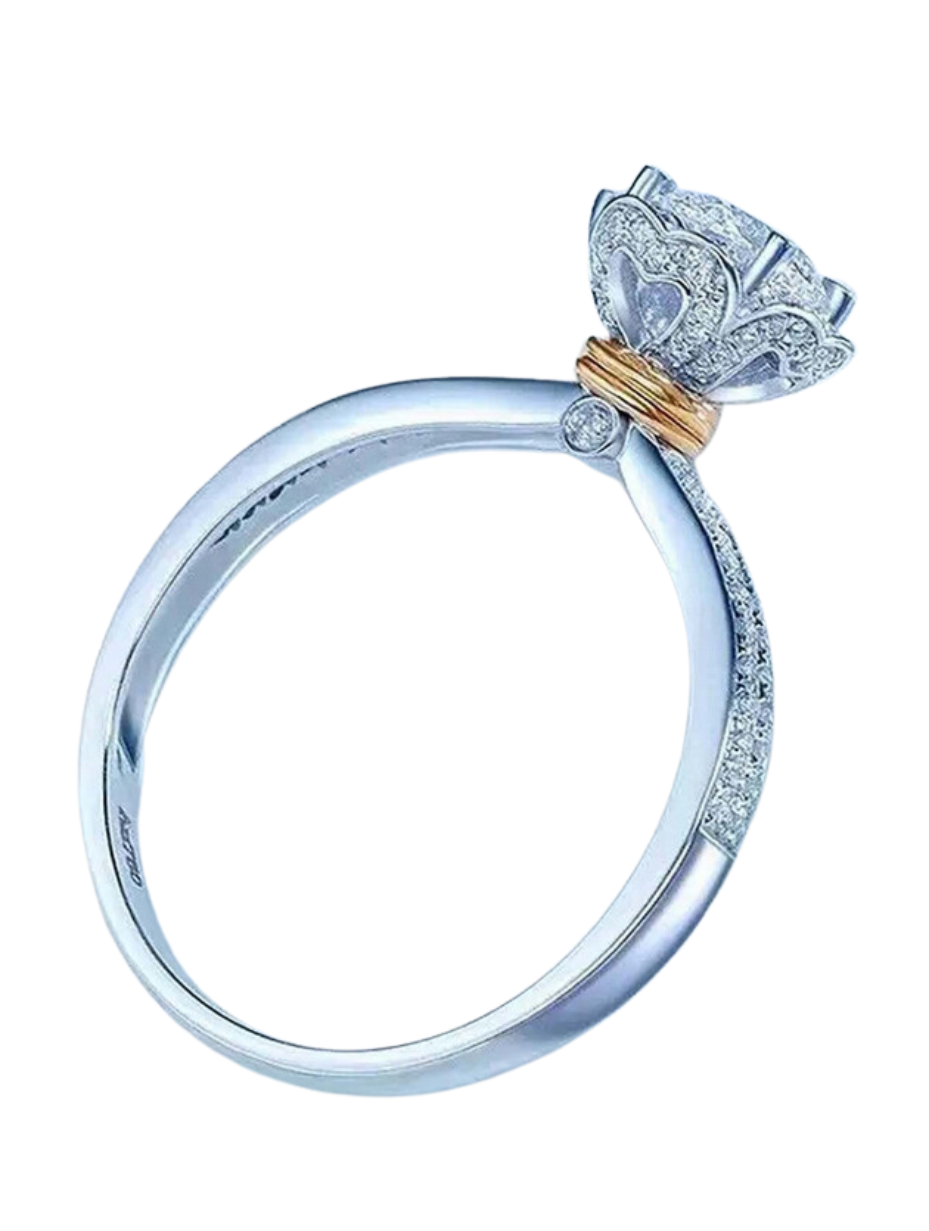 Moissanit Håndblomster Ring | 925 Sterling Sølv