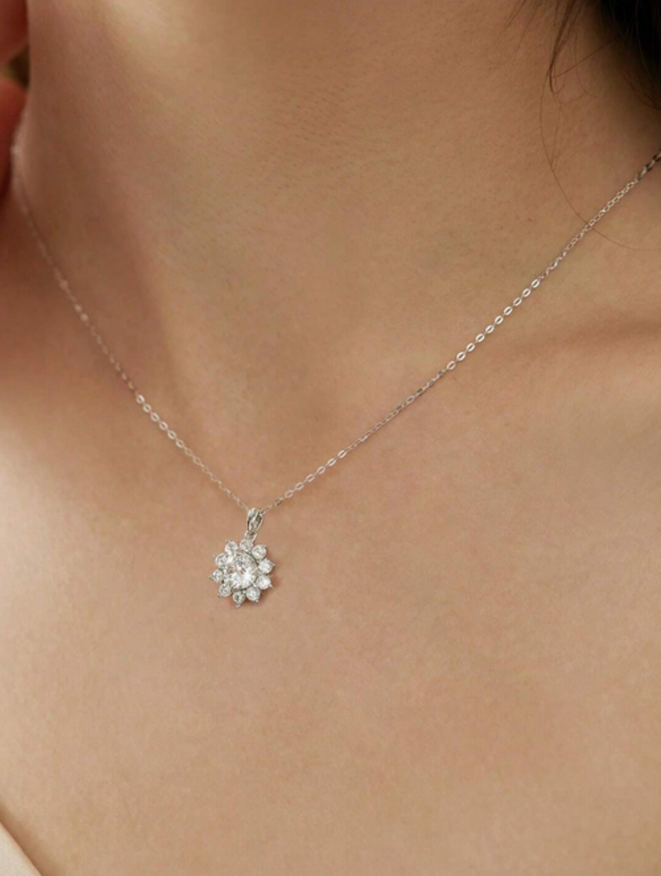 Moissanite Snowflake Pendant | S925 Silver